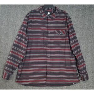 Duluth Untucked Alaskan Hard Gear Shirt Mens 2XL Tall Striped Heavy Button Down